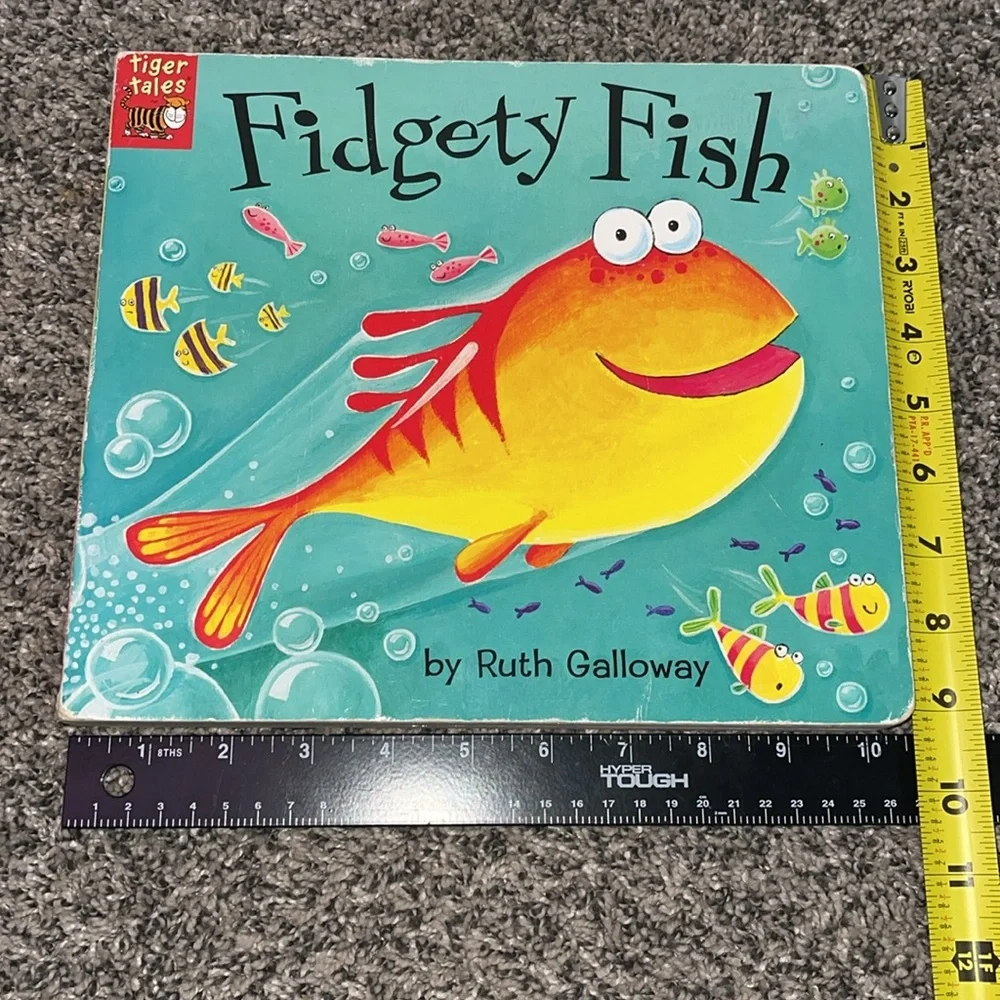Book Fidgety Fish by Tiger Tales cardboard book for toddlers babies SEE FLAWS